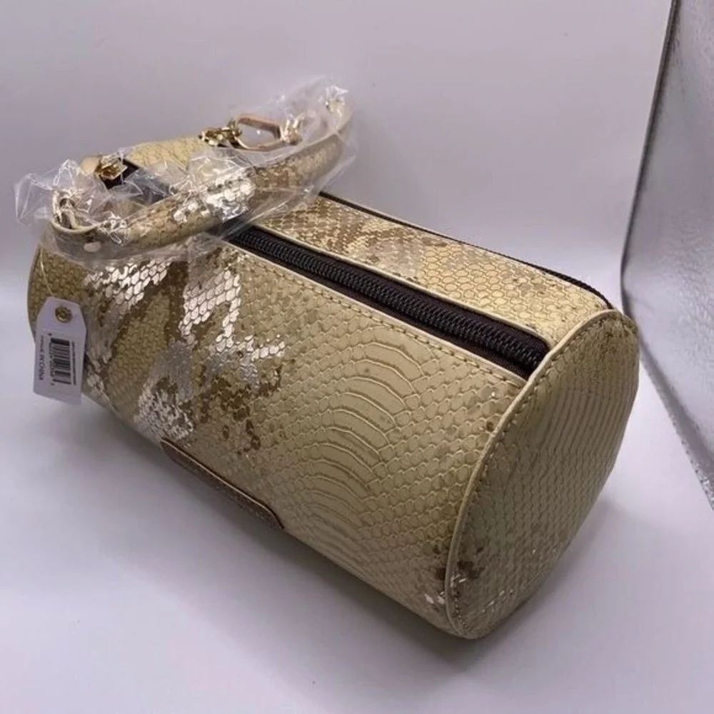 NWT Simply Southern Small Round‎ Snakeskin Cosmetic Bag